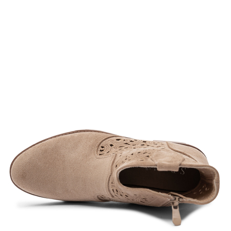 S.Barski Ażurowe Botki na Zamek Beżowe HY61-8026-BEIGE