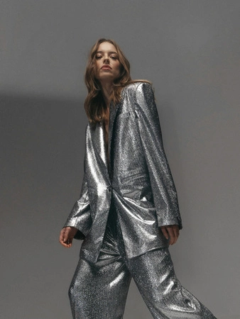 Opra Marynarka Bahira Silver Oversize