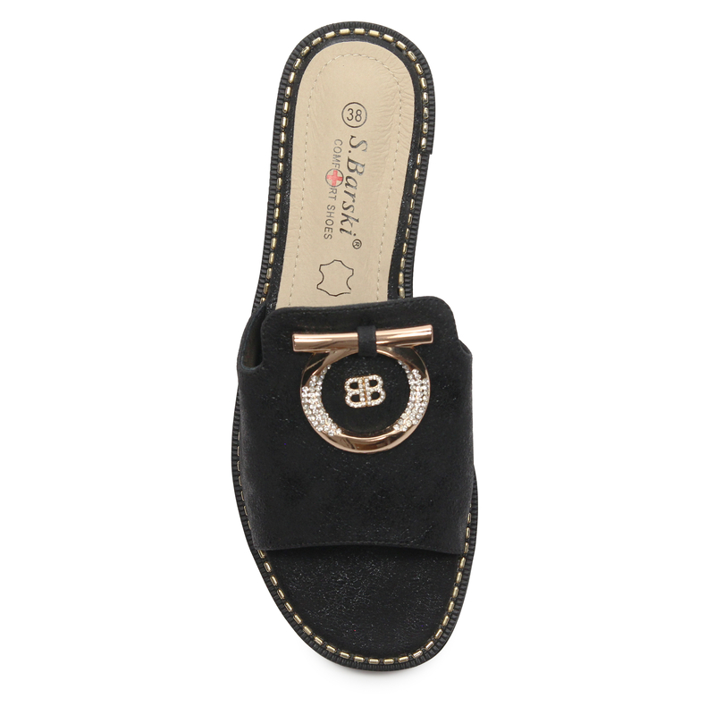 S.Barski Women's Slides Black