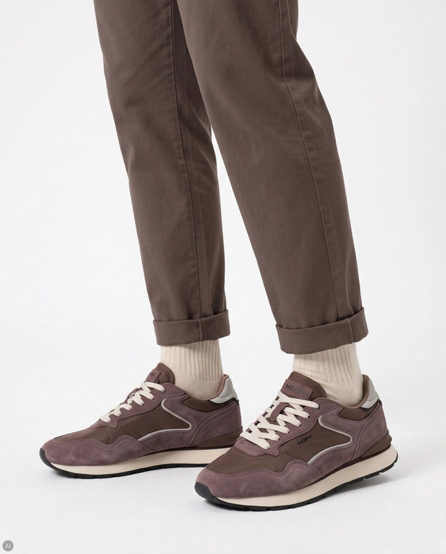 Hoff Stylish Suede Men's Sneakers Lace-Up Brown 22602427