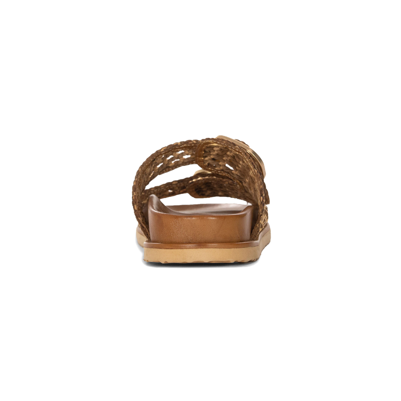 Inuovo Women's Leather Flip-Flops Gold