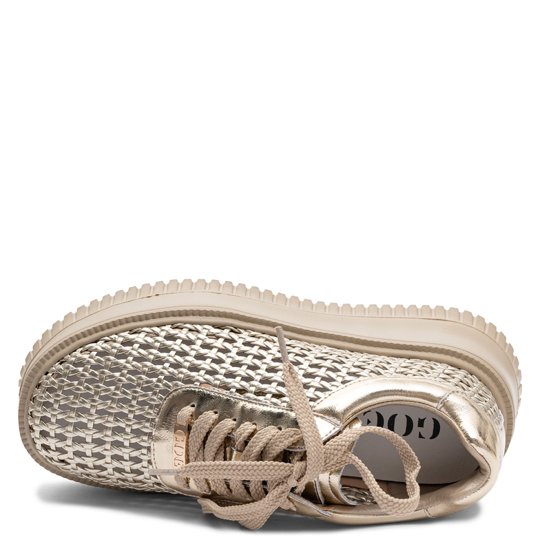GOE Fashionable Openwork Platform Sneakers Metallic Gold TT2N4044