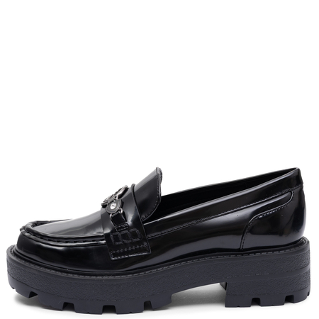 Guess Eleganckie Lakierowane Mokasyny Masywne Czarne FLFYAA-ELE14-BLK