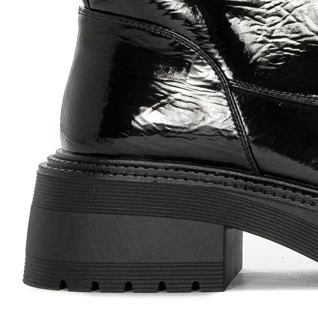 S.Barski Women's  Boots Black Lacquered