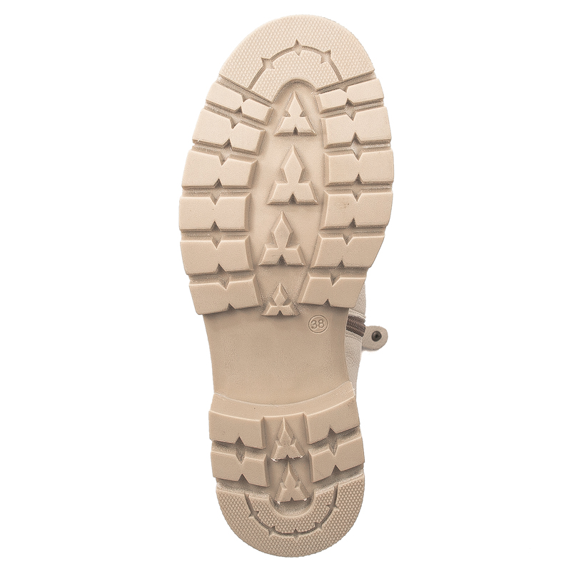 Maciejka Beige Leather Women's Boots
