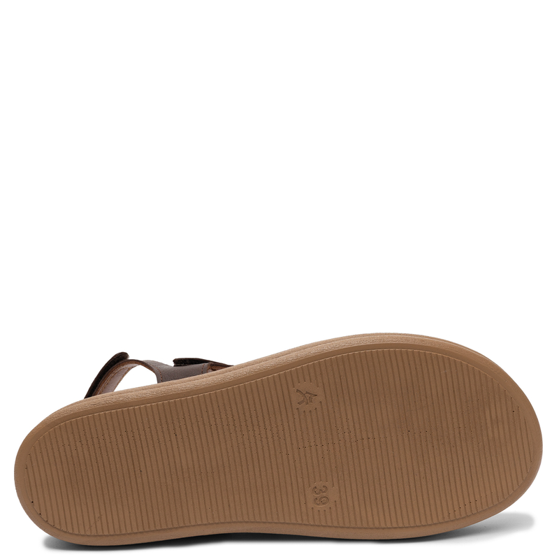 Maciejka Comfortable Leather Wedge Sandals Adjustable Velcro Brown L7634-02/00-1