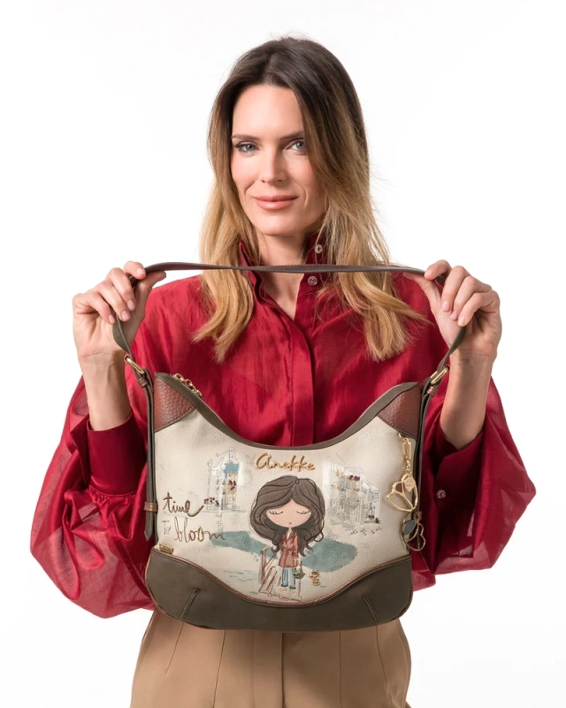 Anekke Original Spacious Shoulder Bag With Graphic Multicolored 43702-175
