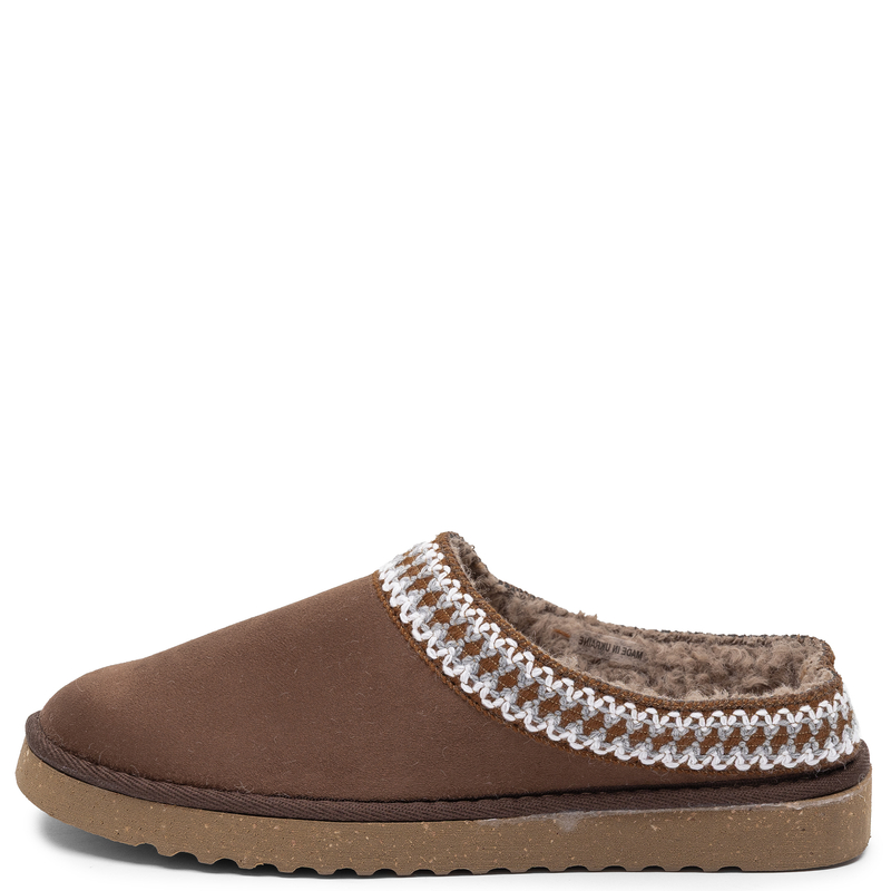Inblu Comfortable Warm Platform Slippers with Patterned Insert Brown EY000030-TESTA