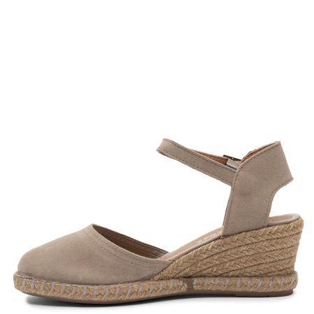 Verbenas Malena Women's Suede Leather Wedge Espadrilles Beige MALENA-SERTAN-PIE
