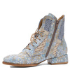 Maciejka Leather Perforated Boots Ankle Lace-Up Low Heel Blue-Beige 07322-06/00-1