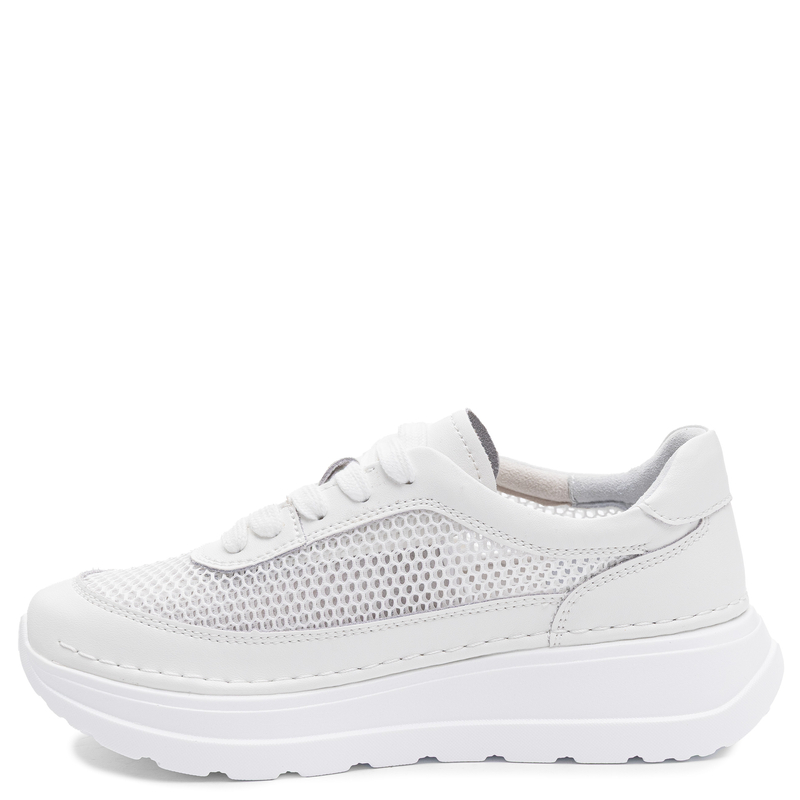Sokolski Skórzane Sneakersy na Platformie Białe TS-W26-241-WHT