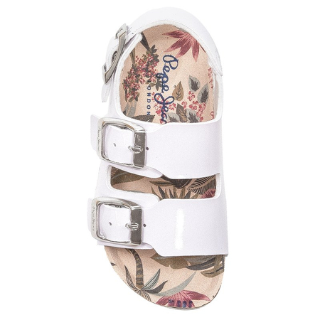 Sandały Pepe Jeans PGS90171 800 White Bio Basic Bukles Kids