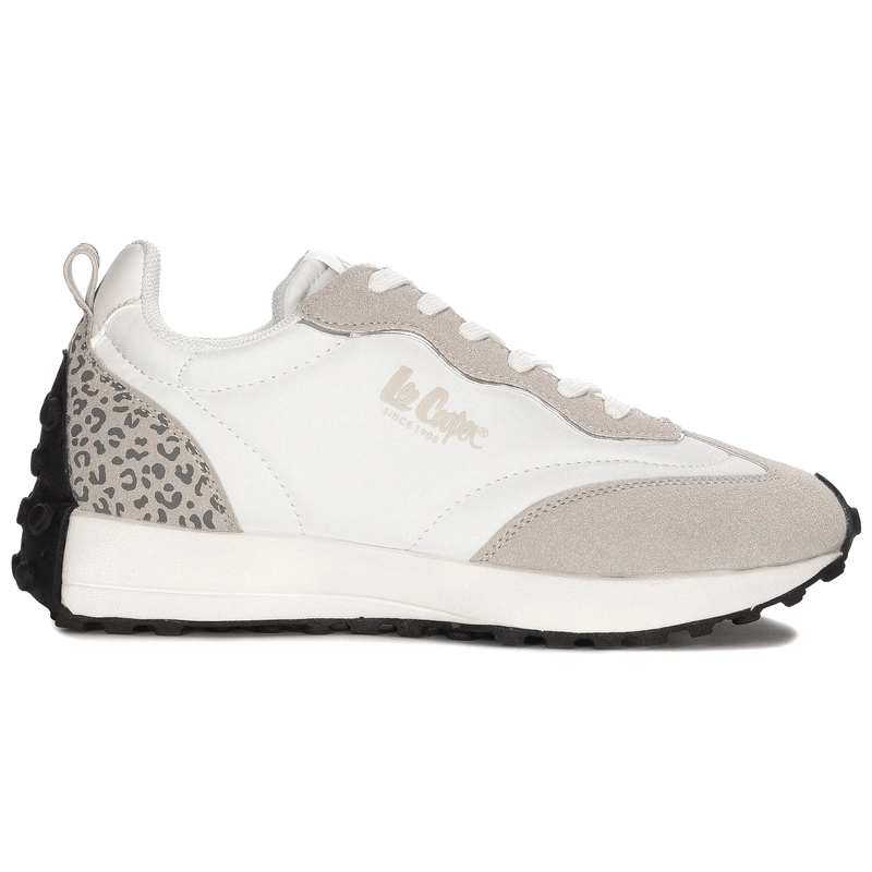 Lee Cooper Sneakersy Damskie Na Platformie Biało- Beżowe