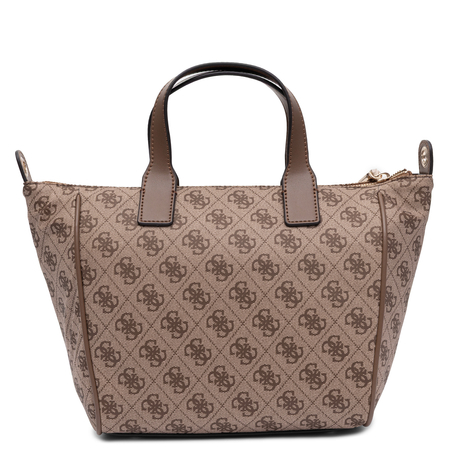 Guess Elegancka Torebka Klasyczna do Ręki i na Ramię Monogram Beżowa TWNB2168019-LATTE