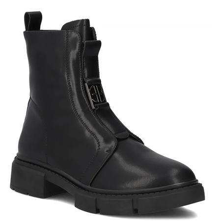 Filippo Leather Insulated Women's Ankle Boots Flat Heel Black DBT652425BK