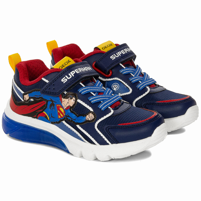Geox Sneakersy Dziecięce Superman Niebieskie