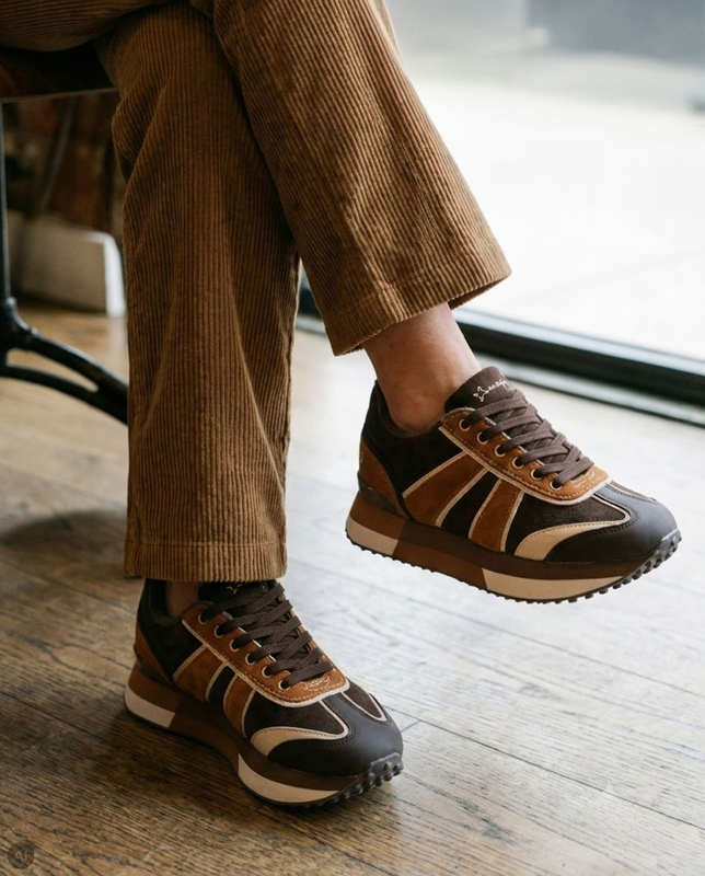 Maciejka Skórzane Sneakersy Damskie Brązowe M7356-02/00-7  