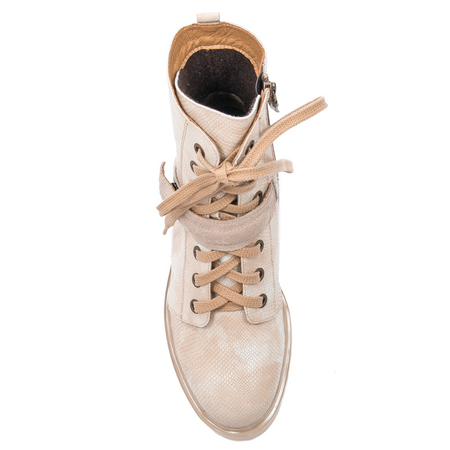 Maciejka Beige Lace-up Boots 05219-04/00-3