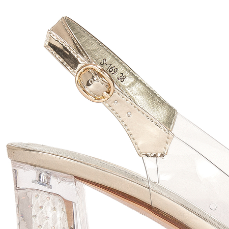 Sca'viola Women's Sandals On A High Heel Gold
