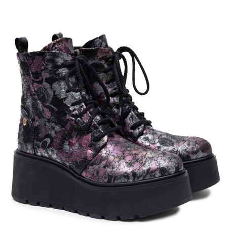 Maciejka Leather Lace-Up Platform Ankle Boots Multicolour 6762W-23/00-6
