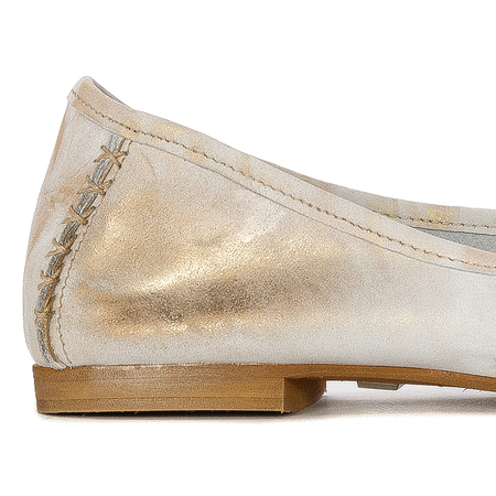 Maciejka 01358-22/00-0 Beige + Gold Ballerina