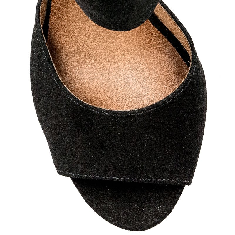Maciejka Leather Lace-up Sandals On Block Heel Black 04122-01/00-5