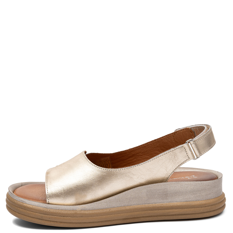 Maciejka Fashion Leather Wedge Sandals Gold L7631-25/00-1