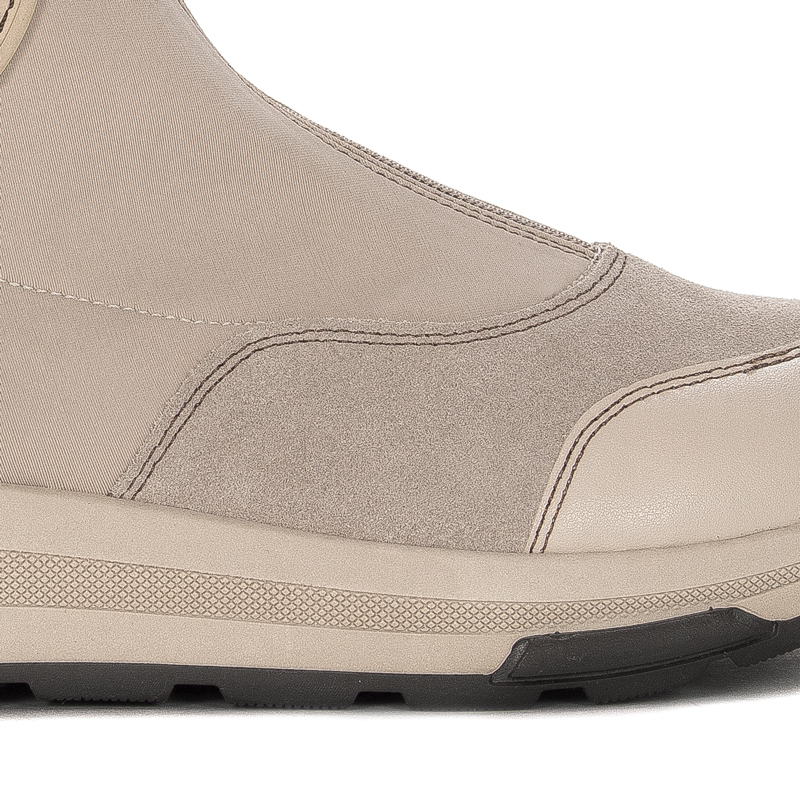 Maciejka Leather-Fabric Ankle Boots Front-Zip Light Beige 06297-22/00-8