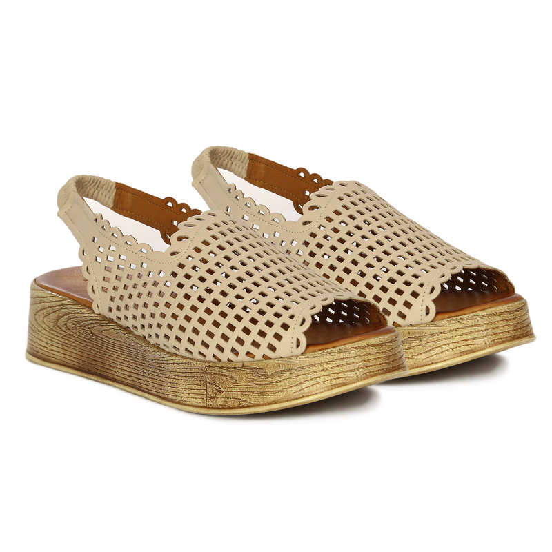 T.Sokolski Women's Leather Sandals Beige
