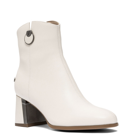 Maciejka Women’s Leather Ankle Boots Block Heel Beige K7203-04/00-8