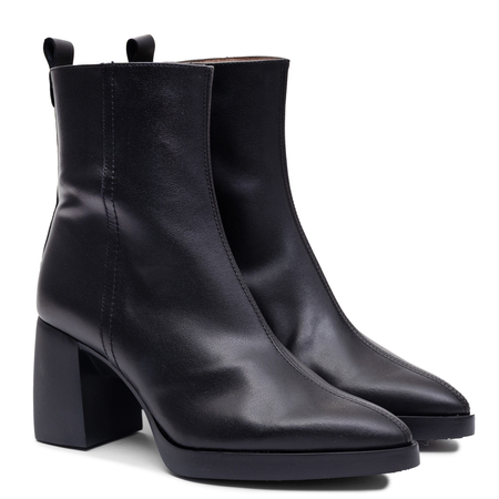 Wonders Botki Skórzane Czarne L-1601-Isy-Negro