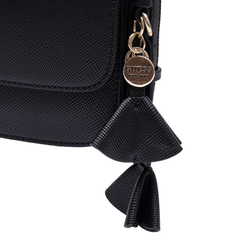 Guess Elegant Small Classic Bag With Decorative Charm Black HWZG2227190-BLACK