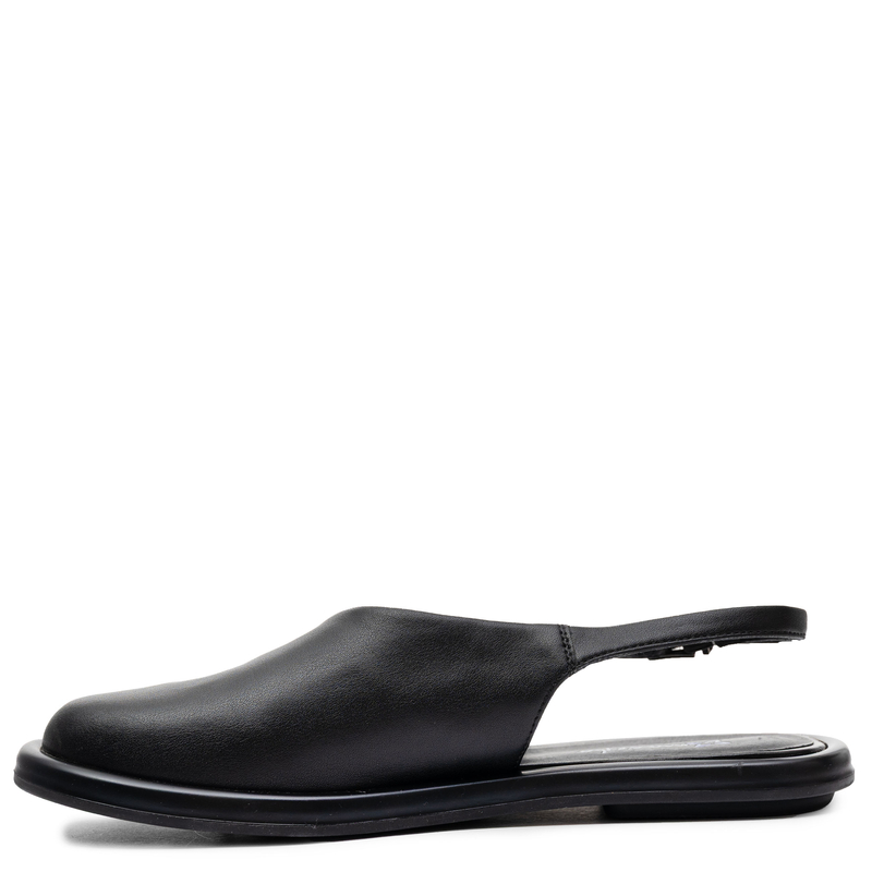 Maciejka Skórzane Slingback Odkryta Pięta Półbuty Regulowana Klamra Czarny K7513-01/00-1