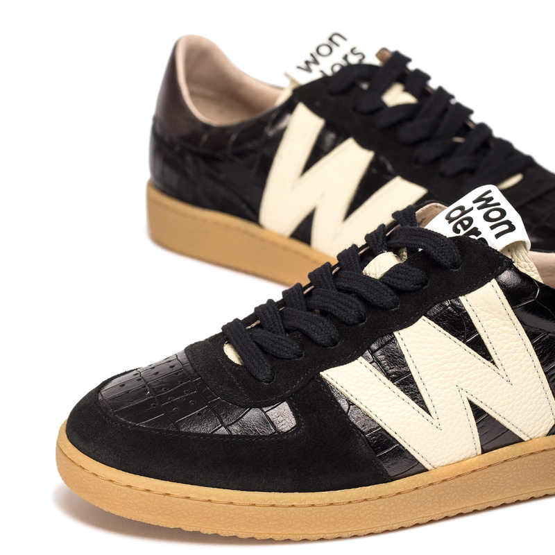 Wonders Półbuty Damskie Skórzane Trend I Negro