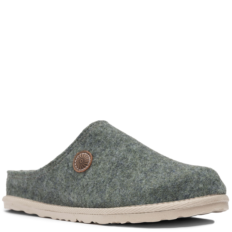 Inblu Felt Home Slippers Leather Insole Green CS000047-GREEN