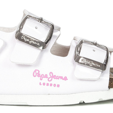Sandały Pepe Jeans PGS90171 800 White Bio Basic Bukles Kids