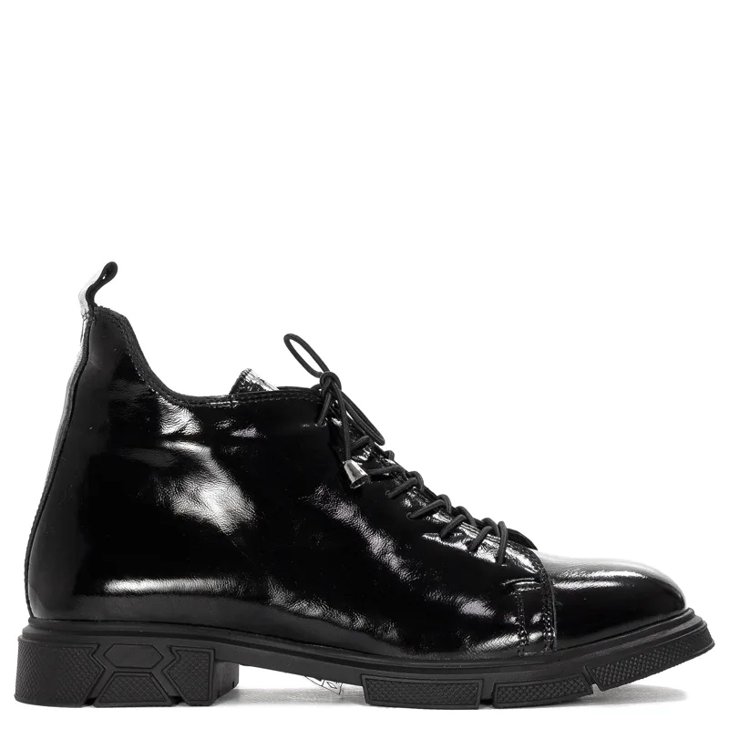 Venezia Women's Black patent leather boots