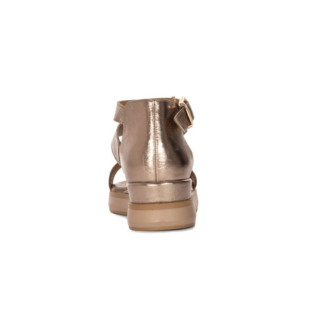  Inuovo Women's Leather Platform Sandals Rose Gold
