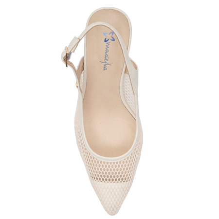 Maciejka Mesh Slingback Pumps on 8 cm Stiletto Heels Beige K7507-22/00-0