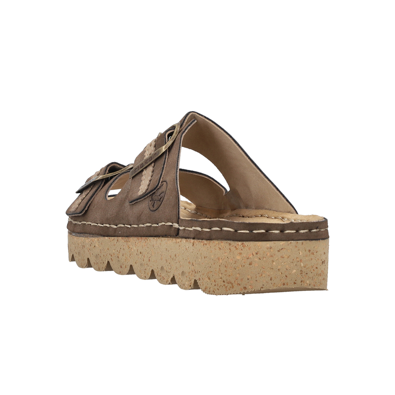Rieker Women's Leather Flip Flops Beige