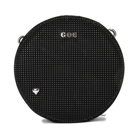 GOE Women's small round messenger bag Black
