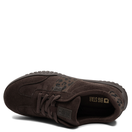 Big Star Suede Fabric Sneakers With Animal Print Brown TT274265-BROWN