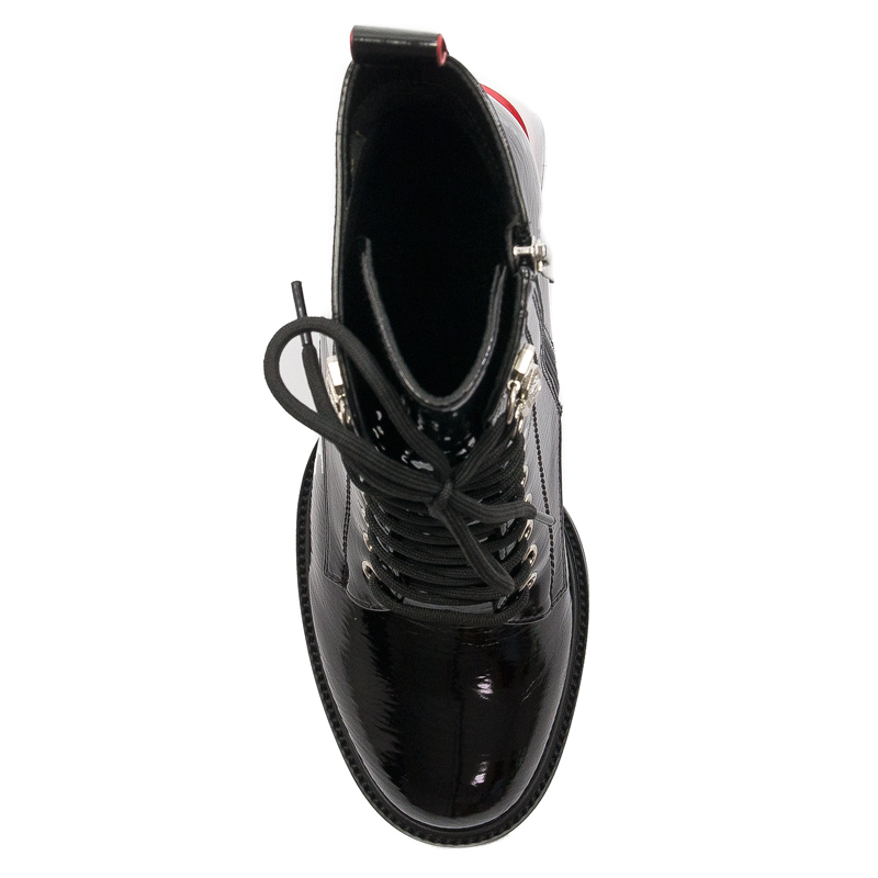 S.Barski Women's boots ankle boots black lacquered