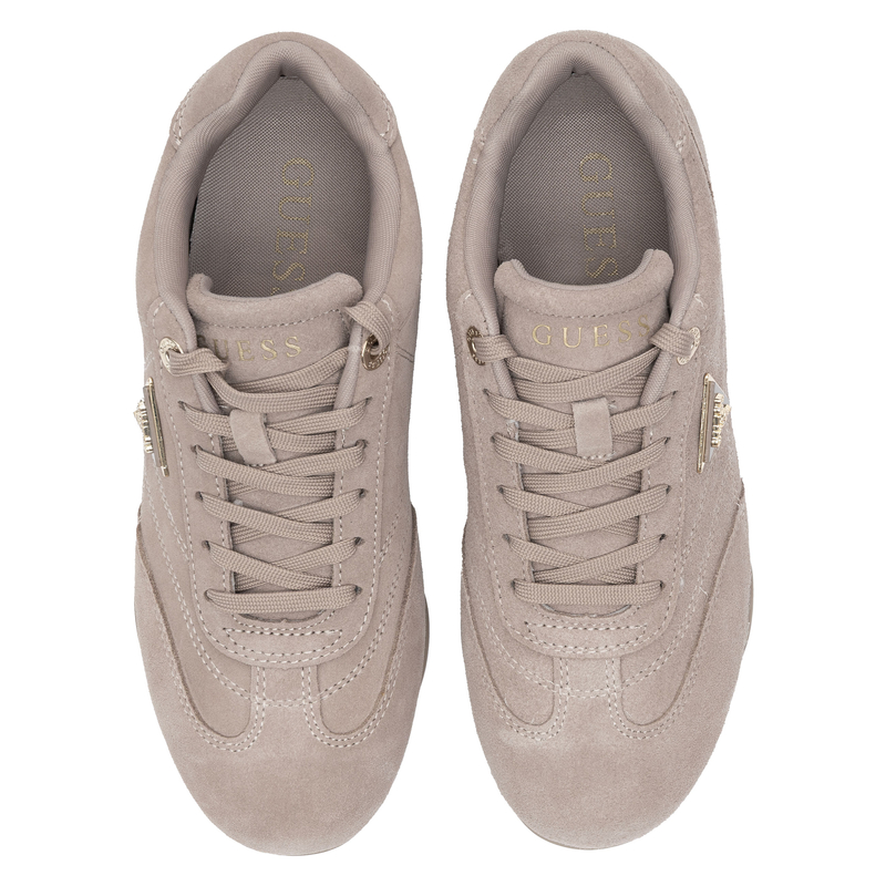 Guess Zamszowe Sneakersy Damskie Niskoprofilowe Sznurowane Beżowe FLPGABSUE12 SAND