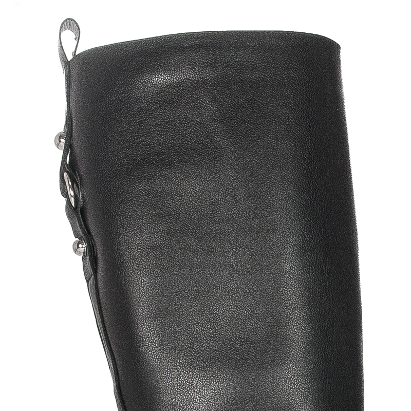 Kozaki damskie Maciejka skórzane oficerki czarne