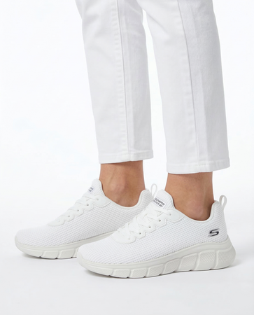 Skechers Bobs Squad Women's Platform Sneakers White 117346-W