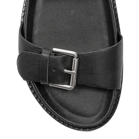 Inuovo Black Women's Leather Sandals