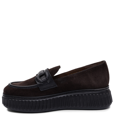 Wonders Charme Mokasyny Damskie Zamszowe Na Platformie Brązowe A-5203-Charme