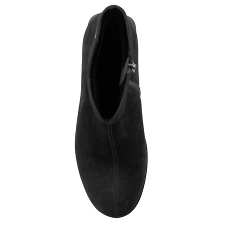 Maciejka Elegant Women's Suede Ankle Boots on a Patterned Block Heel Black  K7202-01/00-8