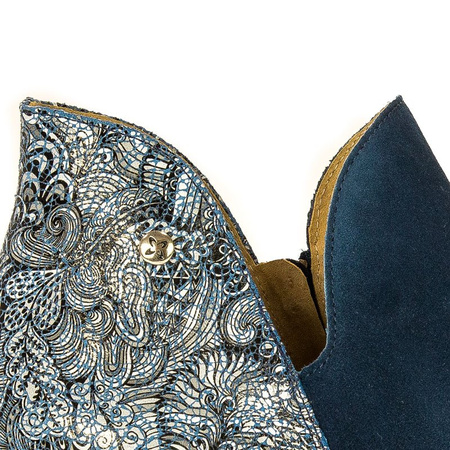 Maciejka Asymmetric Ankle Boots Low Heel Navy 04091-47/00-5